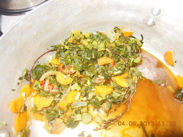 Steamed Callaloo ready to serve