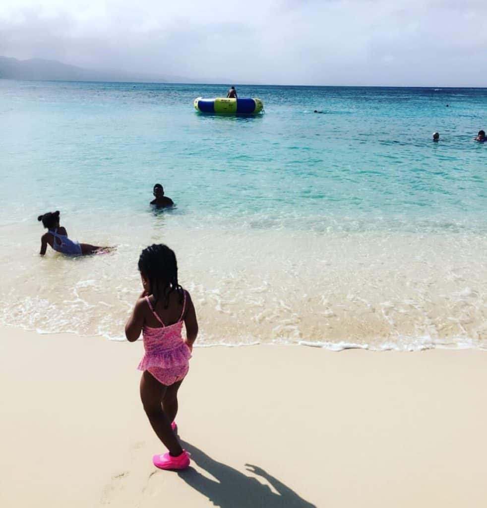 Anya loved the beach in Jamaica
