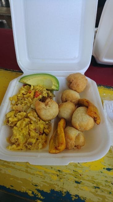 Ackee and Saltfish at Smurfs Cafe