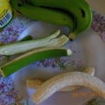 Jamaican food Peel green banana